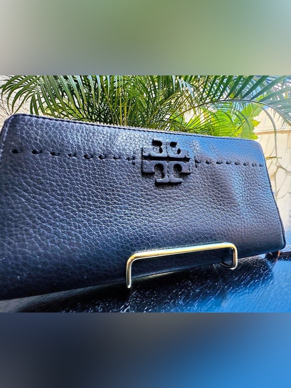 Tory Burch Robinson Zip Continental Wallet Black